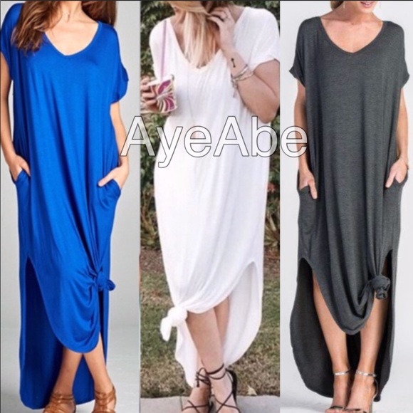 Oversized Loose Fit Maxi Double Slit Pockets Comfy - Picture 4 of 8